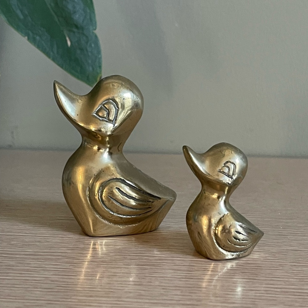 Gold Duck Figurine Set
